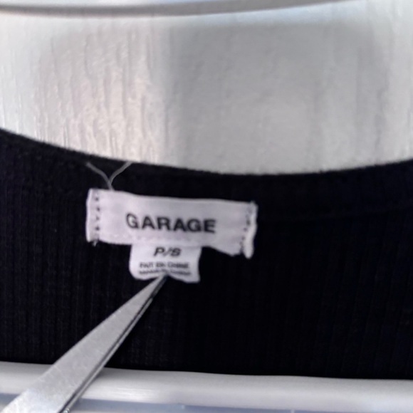 Garage Black Tie-Front Crop Top - Picture 3 of 3